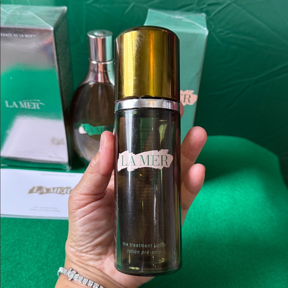💚EMPTY BOTTLE  OF 💚La Mer Women's Bath & Body Set - Green and Silver - Picture 4 of 4